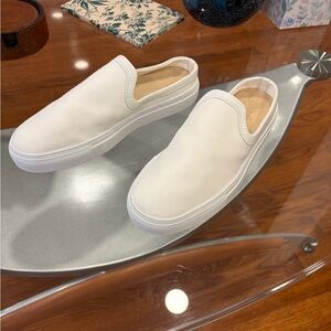 Jenni Kayne Off White Canvas Slider Sneaker in CreamEU 39 / 9 NWOB